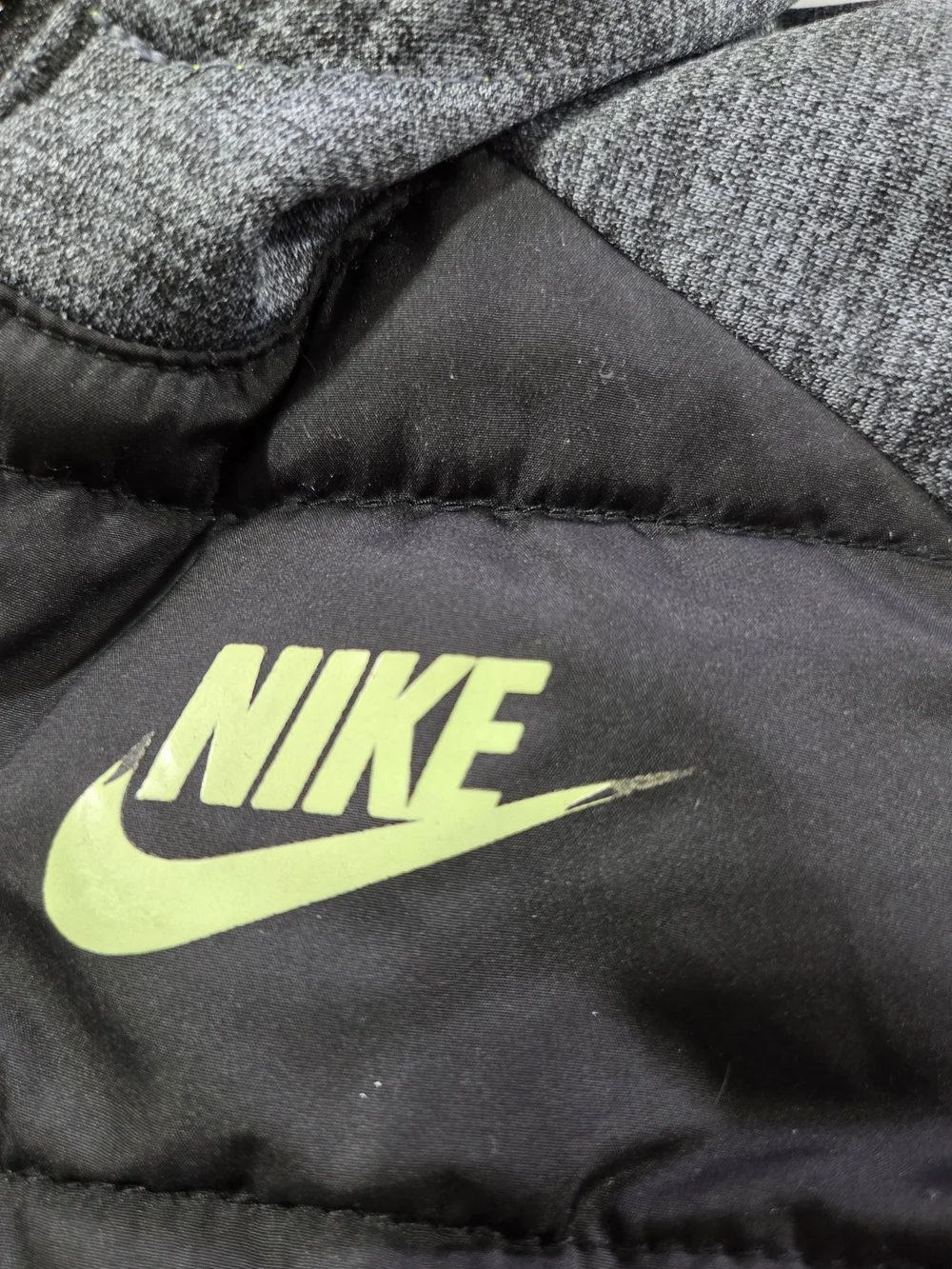 Nike Boys' Black & Neon Green Hooded Puffer Jacket
